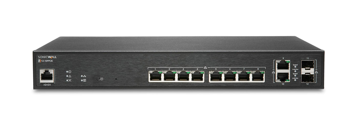 Sonicwall Switch Sws12-10Fpoe With 3Yr 24X7 Dynamic Support (02-Ssc-8371)