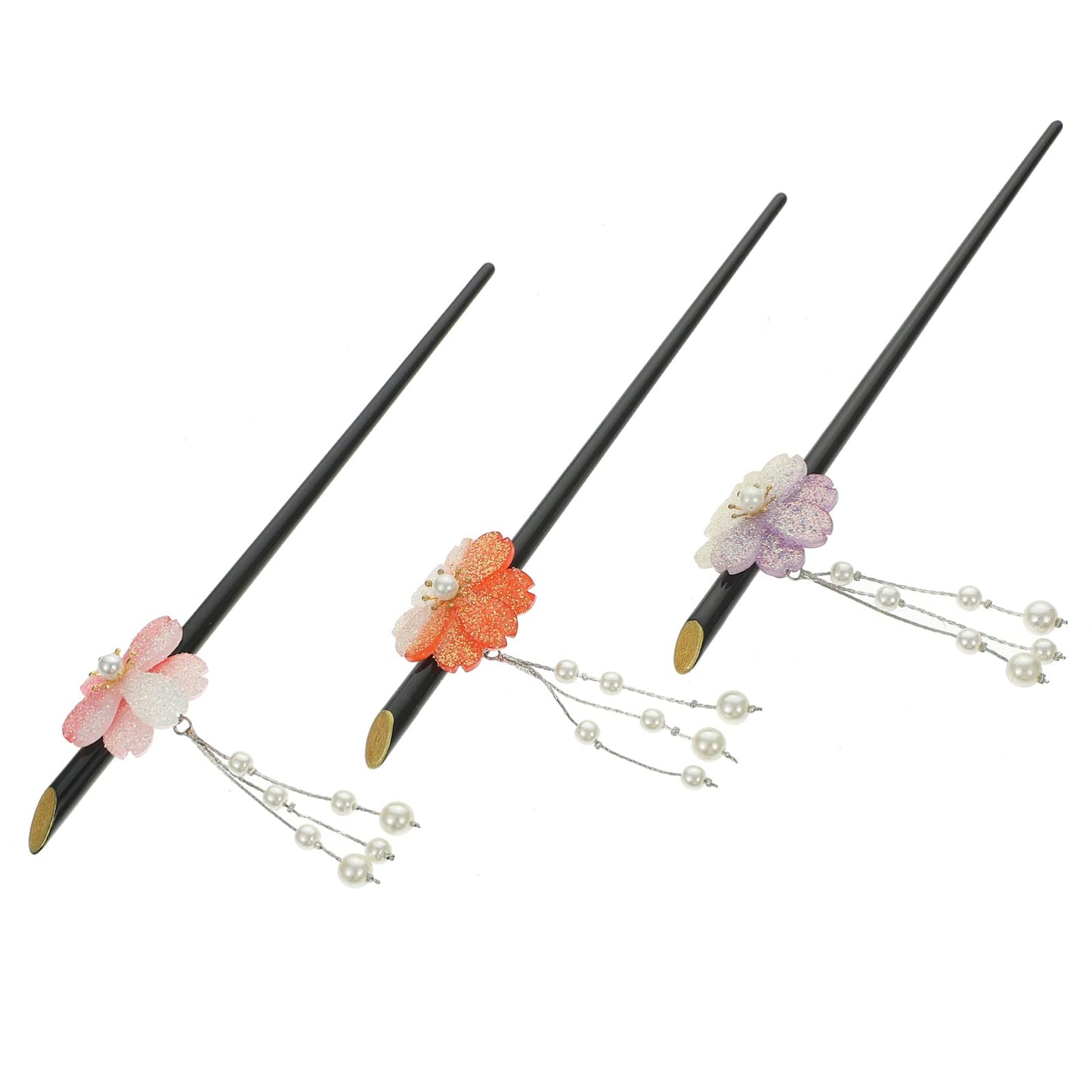 3pcs Antique Bun Chinese Hair Sticks Hair Chopsticks for Women Cherry Blossom Hair Accessories Hair Stick Fork Japanese Hair Acc