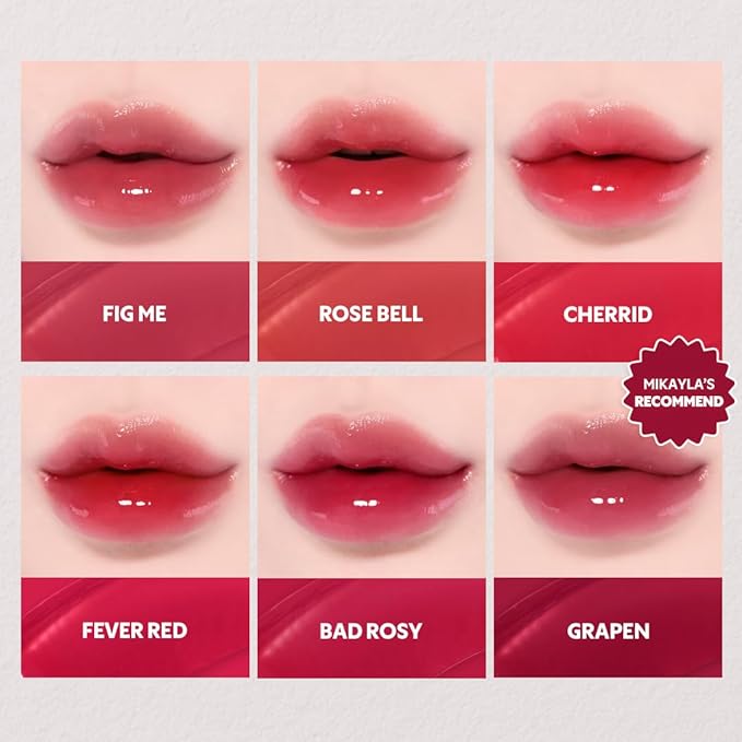 TIRTIR [*Mini Size Waterism Tinted Lip Gloss #12 Rich Rush, 0.06 Fl Oz – Kiss Ready Lipgloss, 12H Long Lasting Non Sticky Natural Tinted Glow Korean Multiuse Cheek and Lip Tint for Women gift