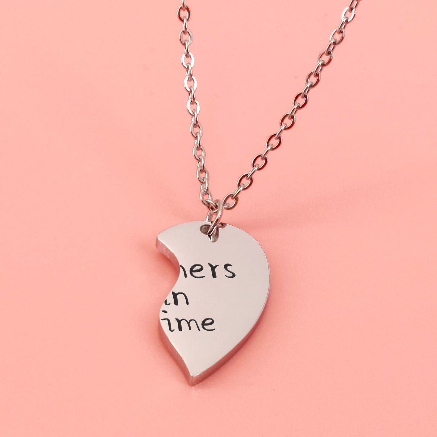 HOFOYA Partners in Crime Split Heart Necklace 2 Best Friends Matching BFF Necklace for 2 Friendship Graduation Back to School Gi