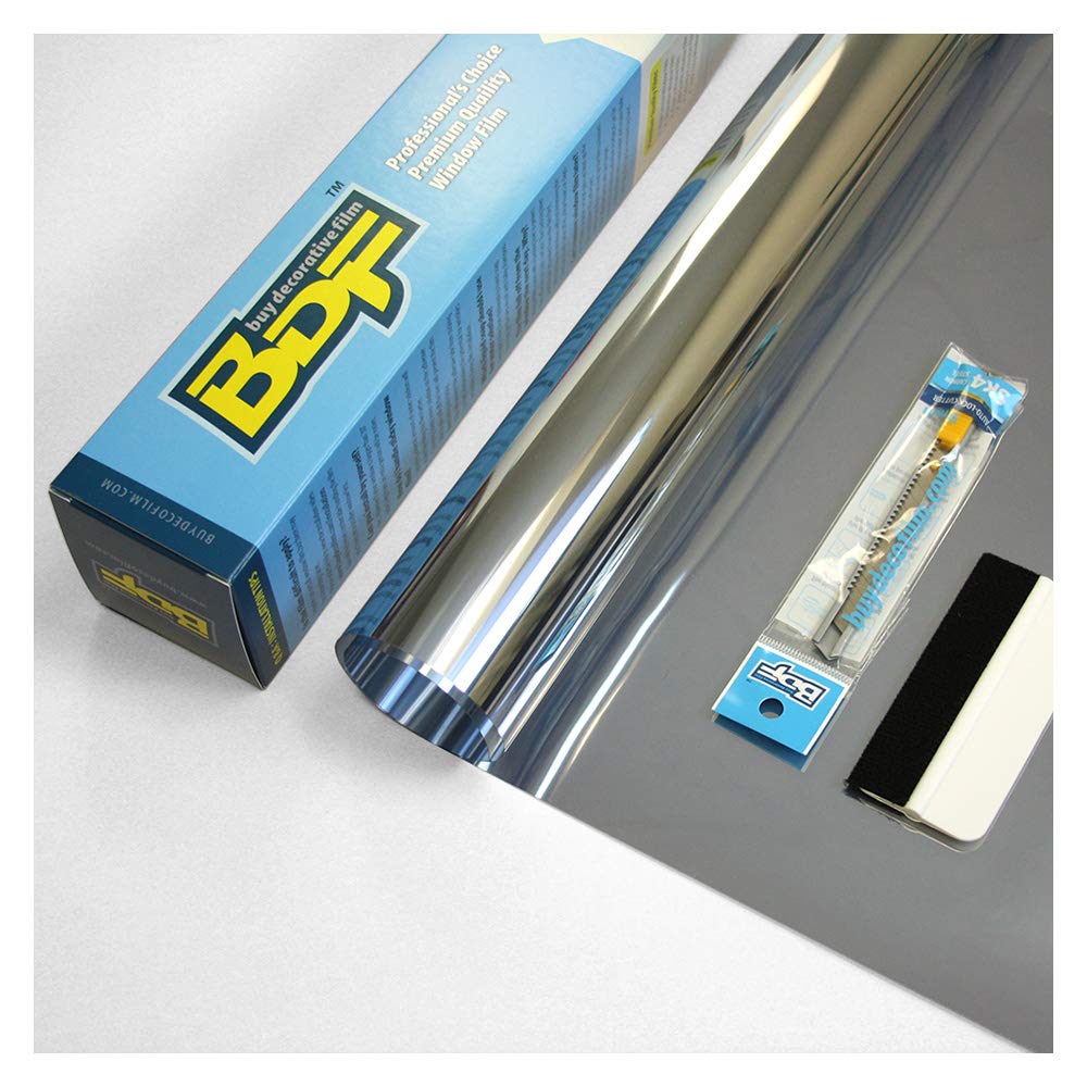 BDF EXS15 Exterior Window Film Daytime Privacy and Sun Control Silver 15 (Dark) - 36in X 7ft