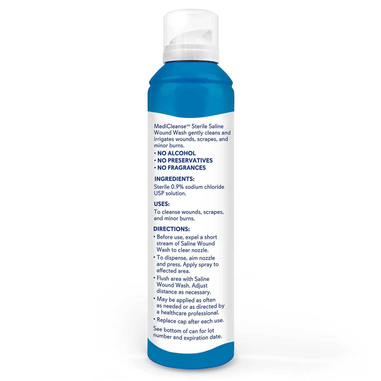 MediCleanse First Aid Sterile Saline Wound Wash, Promotes Healing, No Stinging or Burning, 7.4 oz (Pack of 3) - Made in USA