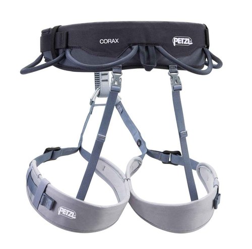 PETZL, Harness Corax Dark Gray S2, Comfortable and fully adjustable harness for gym and outdoor climbing