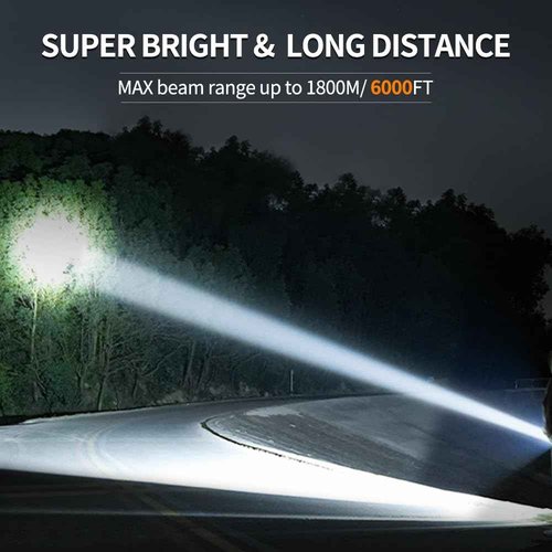 KINQILIN 30600MAh Rechargeable Spotlight 2400LM Flashlight Long Lasting 100H Handheld Spotlight IP67 Waterproof Spot Lights with 6 Modes Twin Side Flood Light for Camping Hunting Emergency