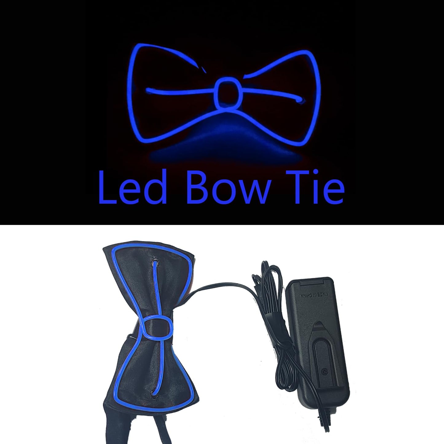 HELHUNLEE 3 Pcs/Combo, LED Light Up Suspenders With Music Rhythm Glow Bracelets And Bow Tie Combo, Adjustable Elastic Flashing Led Clothing for Men and Women3Y