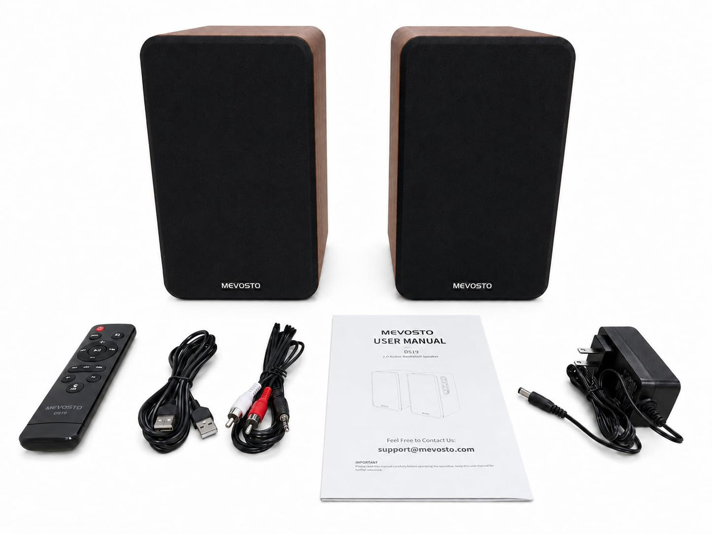 Active Bookshelf Speakers 36W RMS - BT 5.4 Wireless Speaker with 5 Inch Woofer, Silk Dome Tweeter PC Speakers - USB Digital Audio Studio Monitors Bass & Treble Adjust AUX Input for Record Player TV
