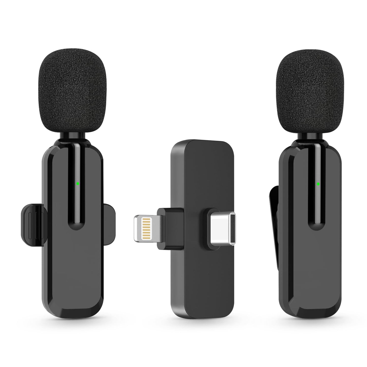 MAYBESTA Wireless Lavalier Microphone for iPhone, iPad, Android - Bluetooth Lapel Phone Mic for Video Recording - Mini Clip on M