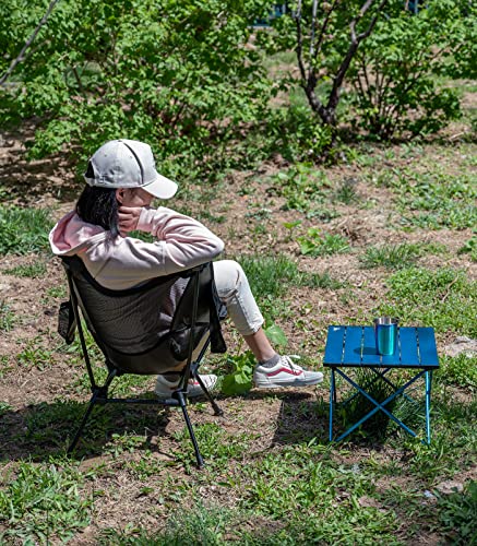 iClimb 1 Mini Folding Table and 1 Anti-Sink Large Feet Chair, Ultralight Compact for Adults Outdoor Camping Backpacking Hi...