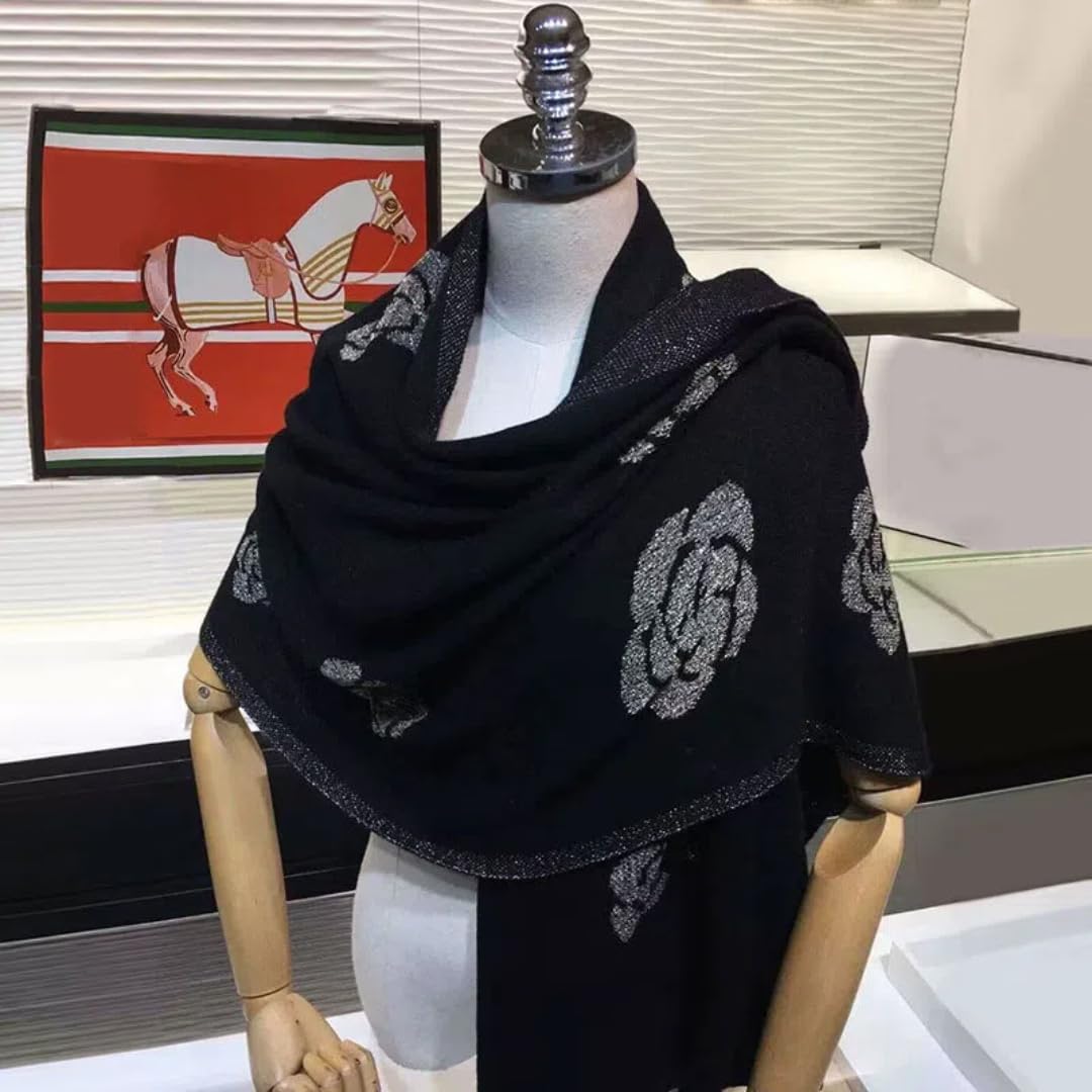 Scarf for Women (A-black, 70.87" x 25.6")