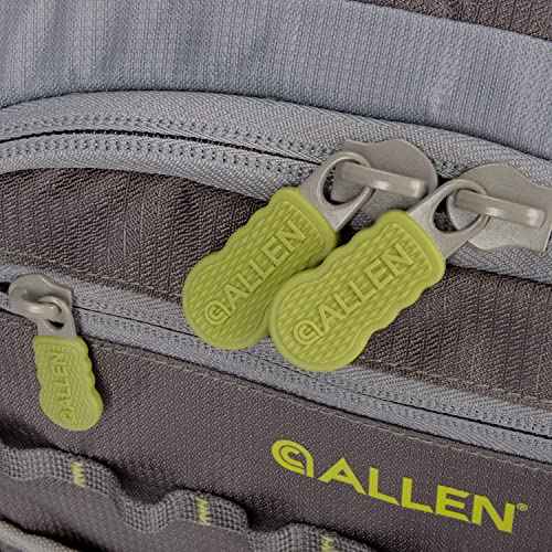 Allen Company Chatfield Compact Fishing Backpack, 12" L x 6" W x 15" H, 17.6 liters, Gray/Lime