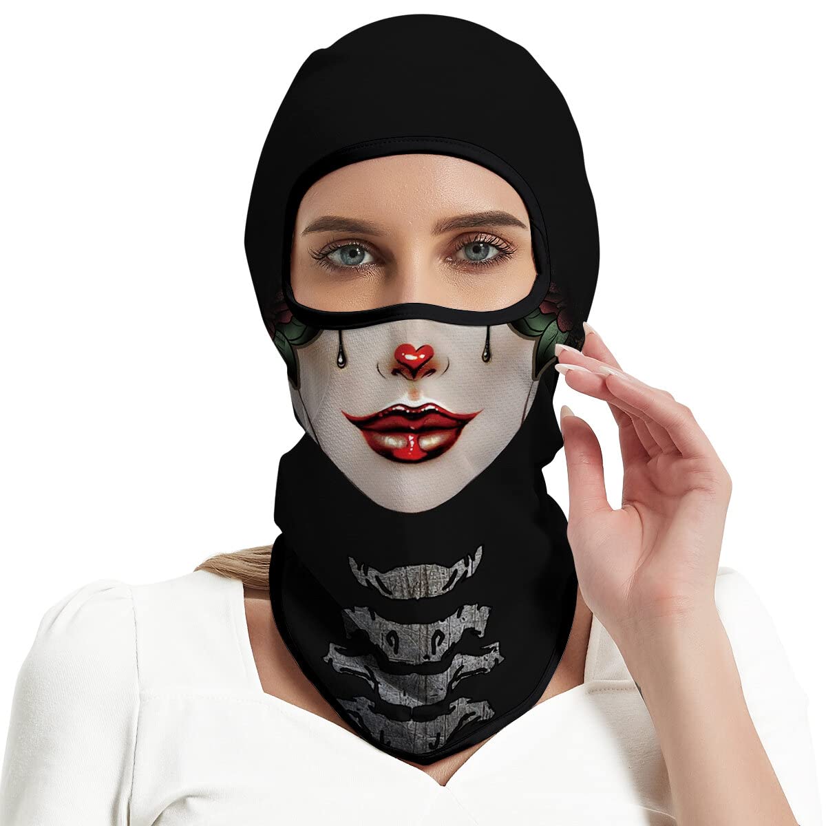 Red Plume 3PCS Balaclava Full Face Mask Ski Mask UV Protection Cover Motorcycle Full Face Mask for Men Women Outdoor Sports