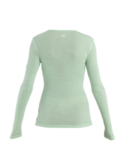 icebreaker Merino 175 Everyday Women’s Shirts, Long Sleeve Crew, 100% Pure Merino Wool Base Layer for Women with Soft Ribbed Fabric - Thermal Shirt for Cold Weather, Glass, Small