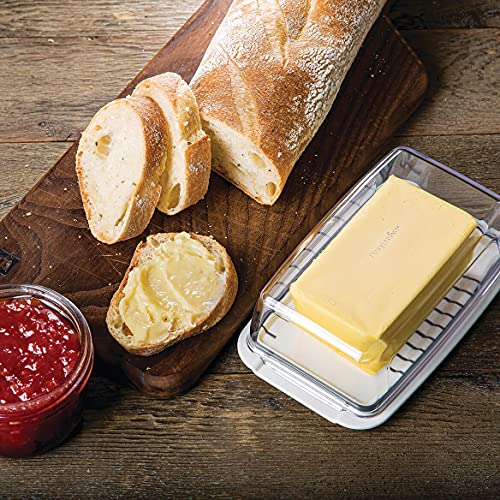 Progressive International Corp. Butter or Cream Cheese Keeper Dish with Wide Design and Plastic Cover Clear One Size Fits All