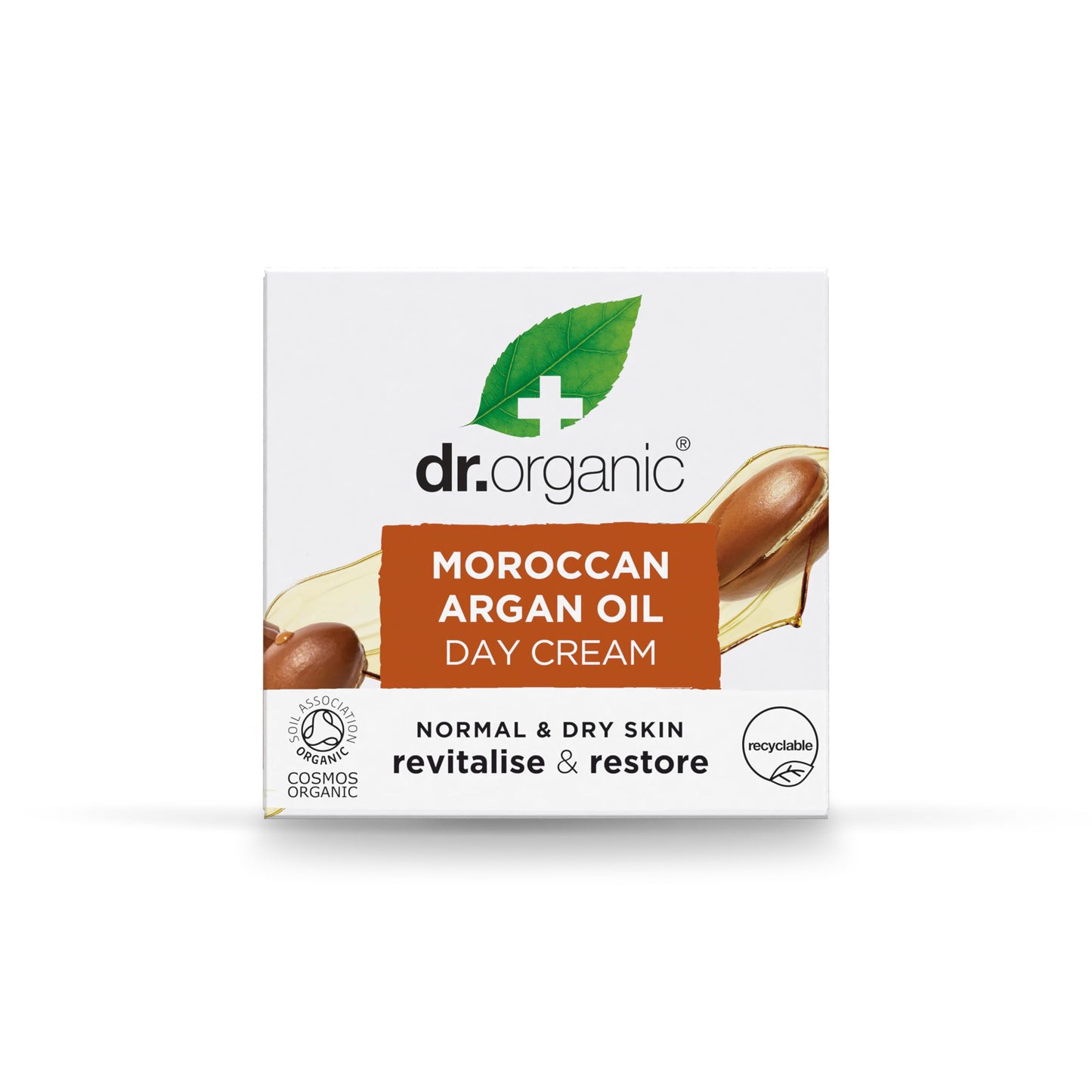 Dr. Organic Moroccan Argan Oil Day Cream | Nourishing Day Therapy Cream, For Normal to Dry Skin, Revitalizing, Vegan, Certified