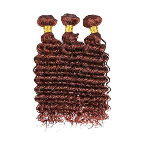 Bundles Human Hair 26 28 30 Inch Reddish Brown Deep Wave Bundles Color 33 Human Hair Deep Wave Unprocessed Quick Weave Soft Sewn In Hair Extensions for Black Women