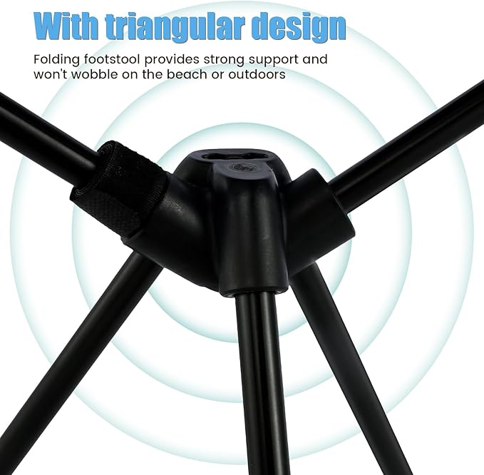Tcwhniev Footrest Leg Rest Camping Chair Folding Camp Chair Footrest Portable Camping Footrest 15.55×17.9 Inch Camp Footrest Outdoor Chair Feet Rest Breathable Hammock Chair Foot Rest (Black)