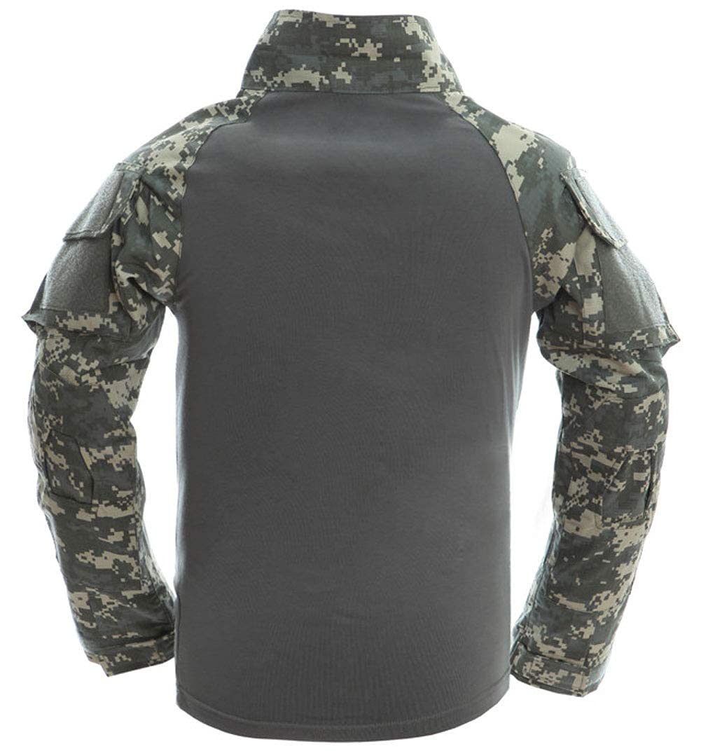 LANBAOSI Men's Tactical Military Combat Shirt Rapid Assault Army Woodland Hunting Long Sleeve T-Shirt