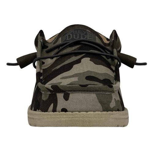 HEYDUDE Men's Wally Suede Multiple Colors | Mens Shoes | Men's Lace Up Loafers | Comfortable & Light-Weight Army Camo