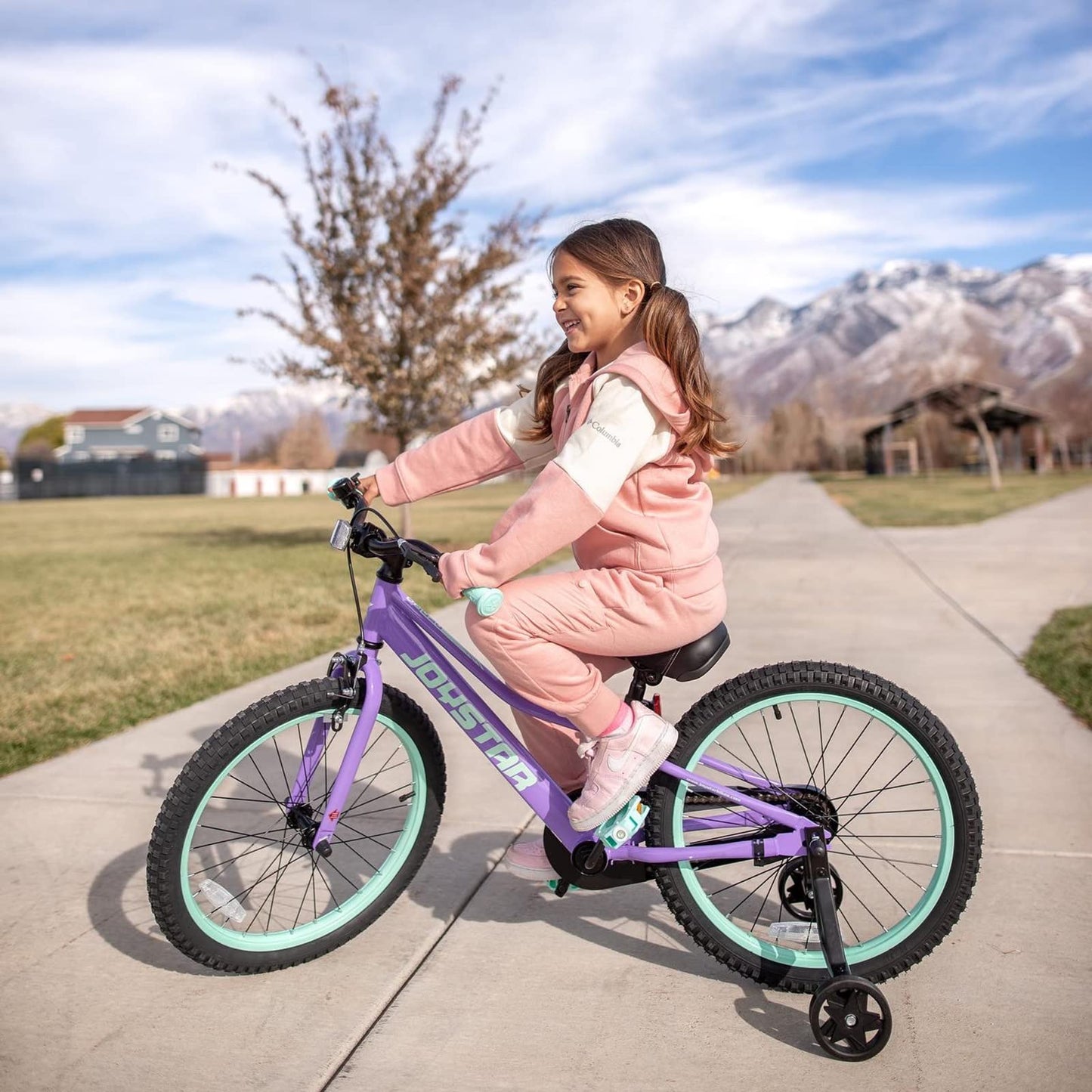 JOYSTAR 20 Inch Girls Bike with Training Wheels for 6-12 Years Old Children 20" Girls Mountain Bikes for Kids Early Rider Kids' Bicycles Purple