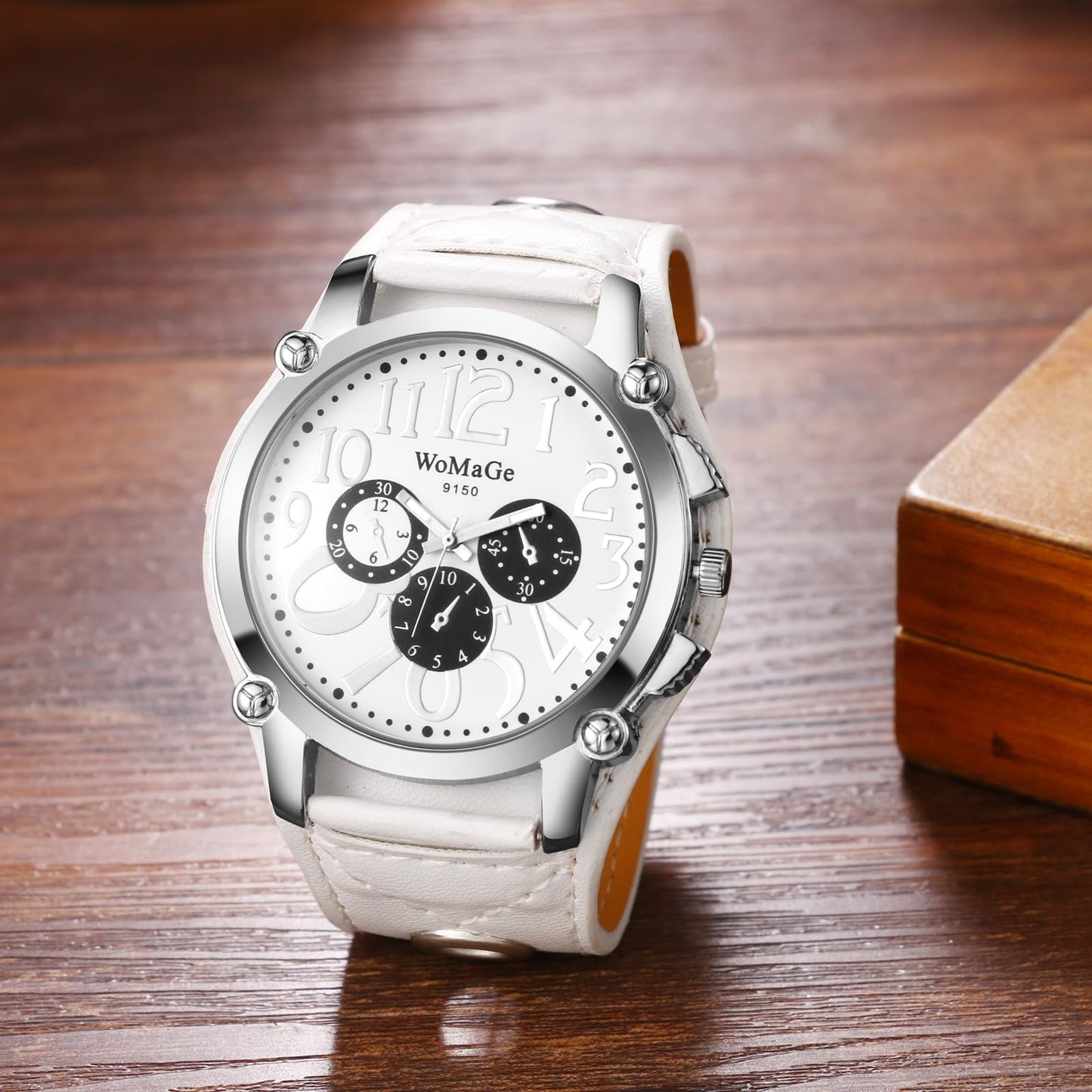 Avaner Men's Oversize Steampunk Watches: Retro Wide Band Analog Quartz Leather Strap Big Face Large Dial Wrist Watch