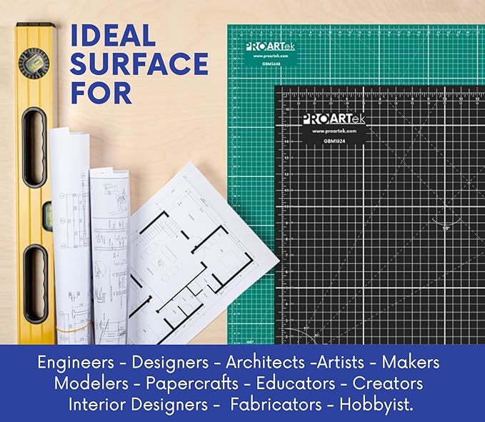 PK00007 Model GBM1824 Series 18" x 24" Professional Cutting Mat; Double-Sided Green/Black; Self-Healing; For Graphic Arts, Hobbies, Quilting, Scrapbooking, and other Cutting Projects