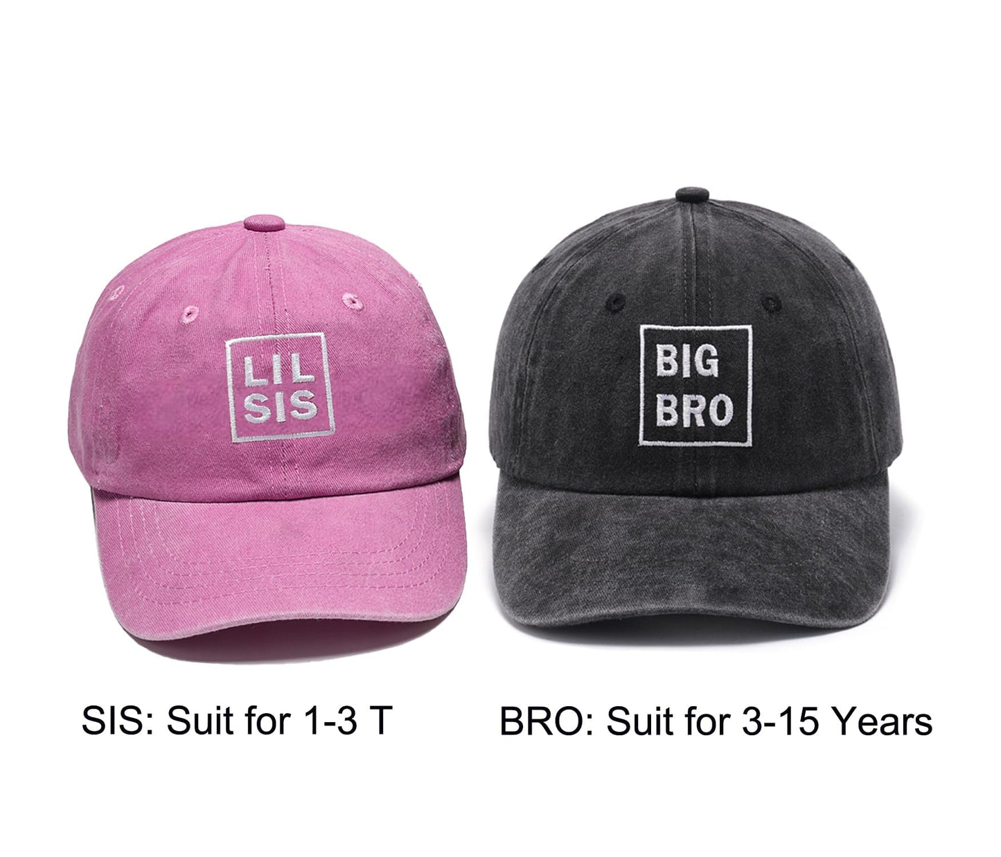 labi baby Brother Sister Matching Hats Big Brother Announcement Caps New Baby Pregnant Gift Adjustable Sibling Baseball Cap for Boy Girl Youth Kid Twin Outfit Embroidered Big Bro Lil Sis Pink
