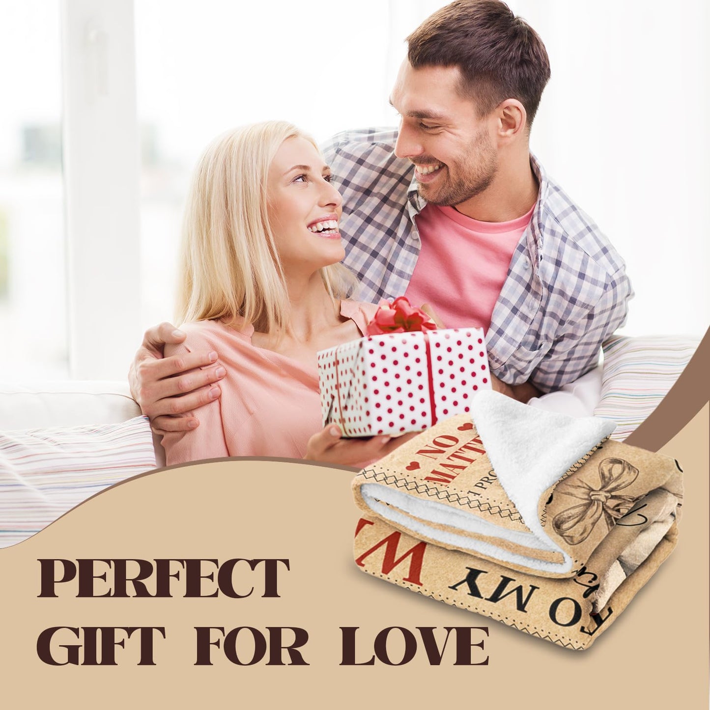Wife Birthday Gifts from Husband Ideas - Happy Wedding Anniversary Romantic Gifts for Women - I Love You Gift for Her - Romantic Anniversary Birthday Presents for Her - To My Wife Blanket 50"x60"