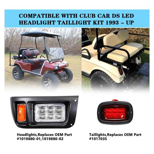 Golf Cart Club Car DS LED Light | LED Headlights & LED Tail Lights For Club Car DS Gas & Electric golf carts (1993 & up) 12V