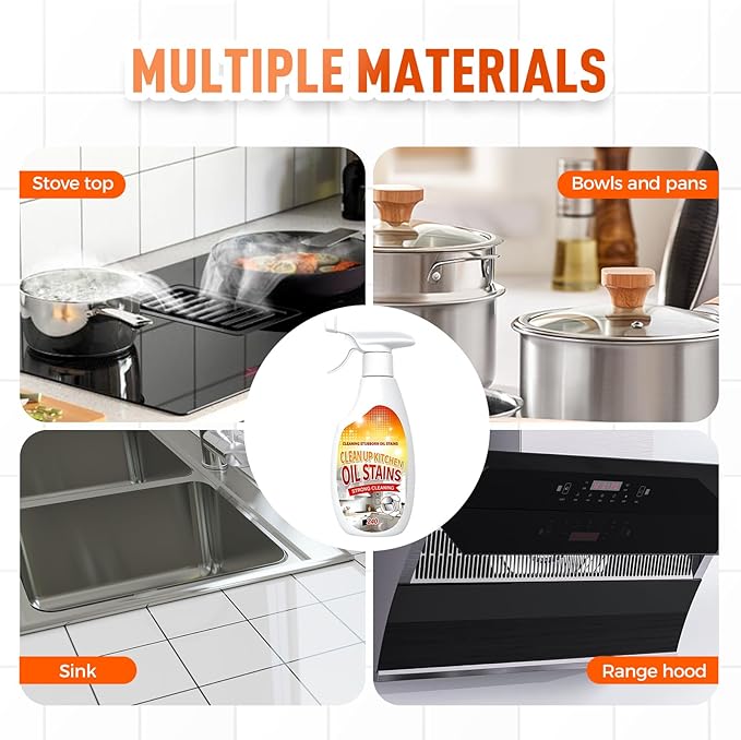 Heavy Duty Degreaser, 2025 New Kitchen Cleaner, Multipurpose Oil Stain Remover, Strong Grill Cleaner for Restaurant, Cleaning Spray for Home Chefs (2)