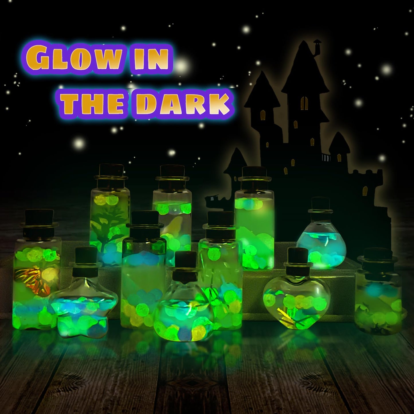 JEEKALO Fariy Magic Glow Potion Set Kits for Kids, Magic Kids Mix Potion DIY Making kit 22 Bottles, Creative Toy Art Craft Set Christmas Birthday Present for Girls Boys Age 6 7 8 9 10 11 12