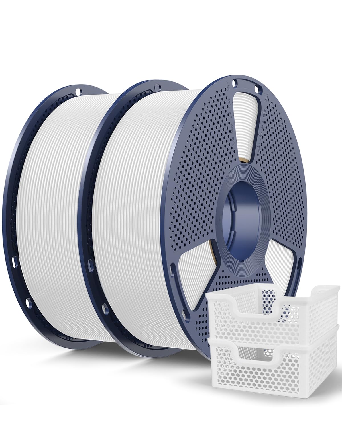 SUNLU PLA+2.0 Filament 1.75mm White 2KG, High Speed PLA Plus2.0 Tougher and Stronger 3D Printer Filament Dimensional Accuracy +/