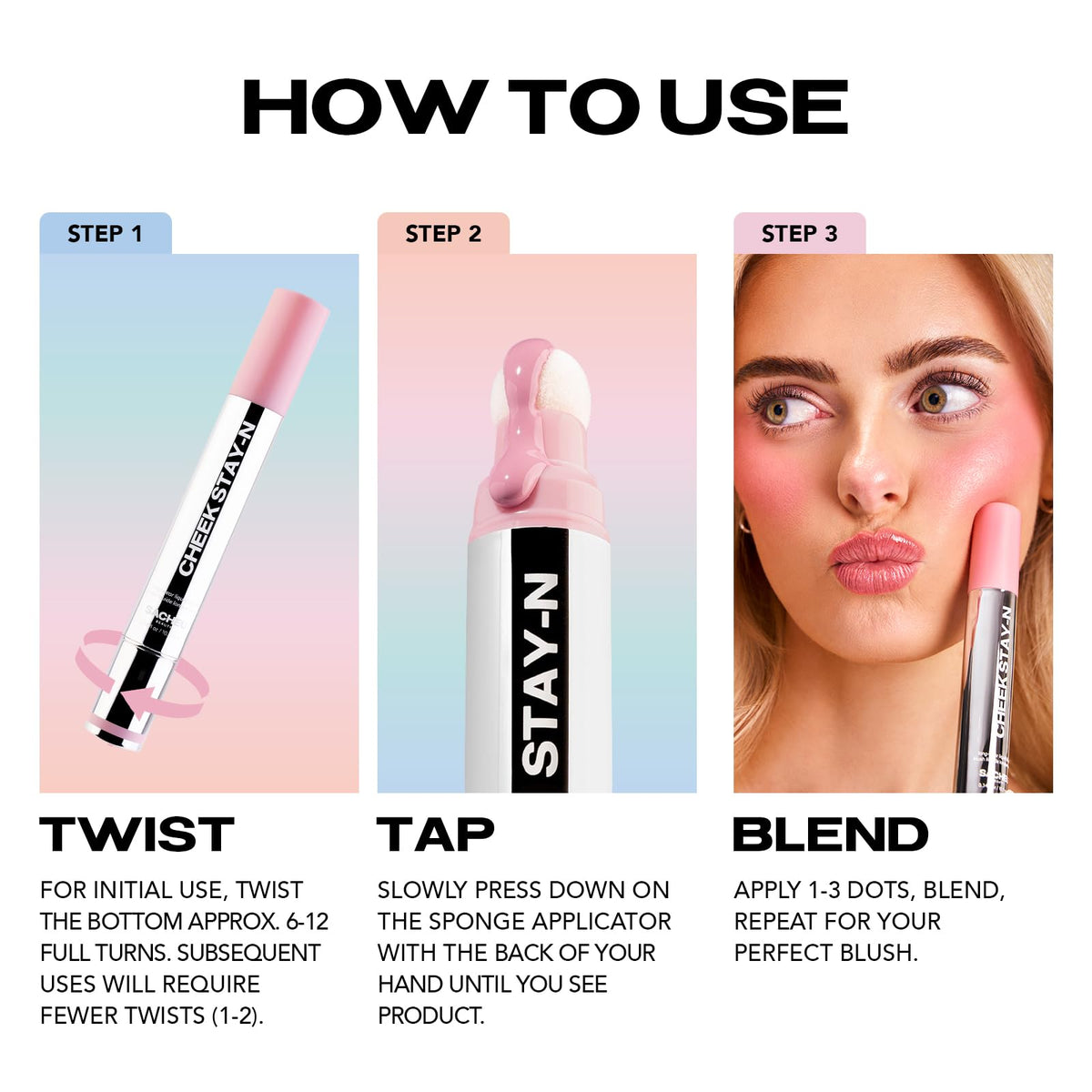 Sacheu Cheek STAY-N Liquid Blush for Cheeks - High Pigment, Buildable, Lightweight Cream Blush Infused With Squalane, for Dewy &