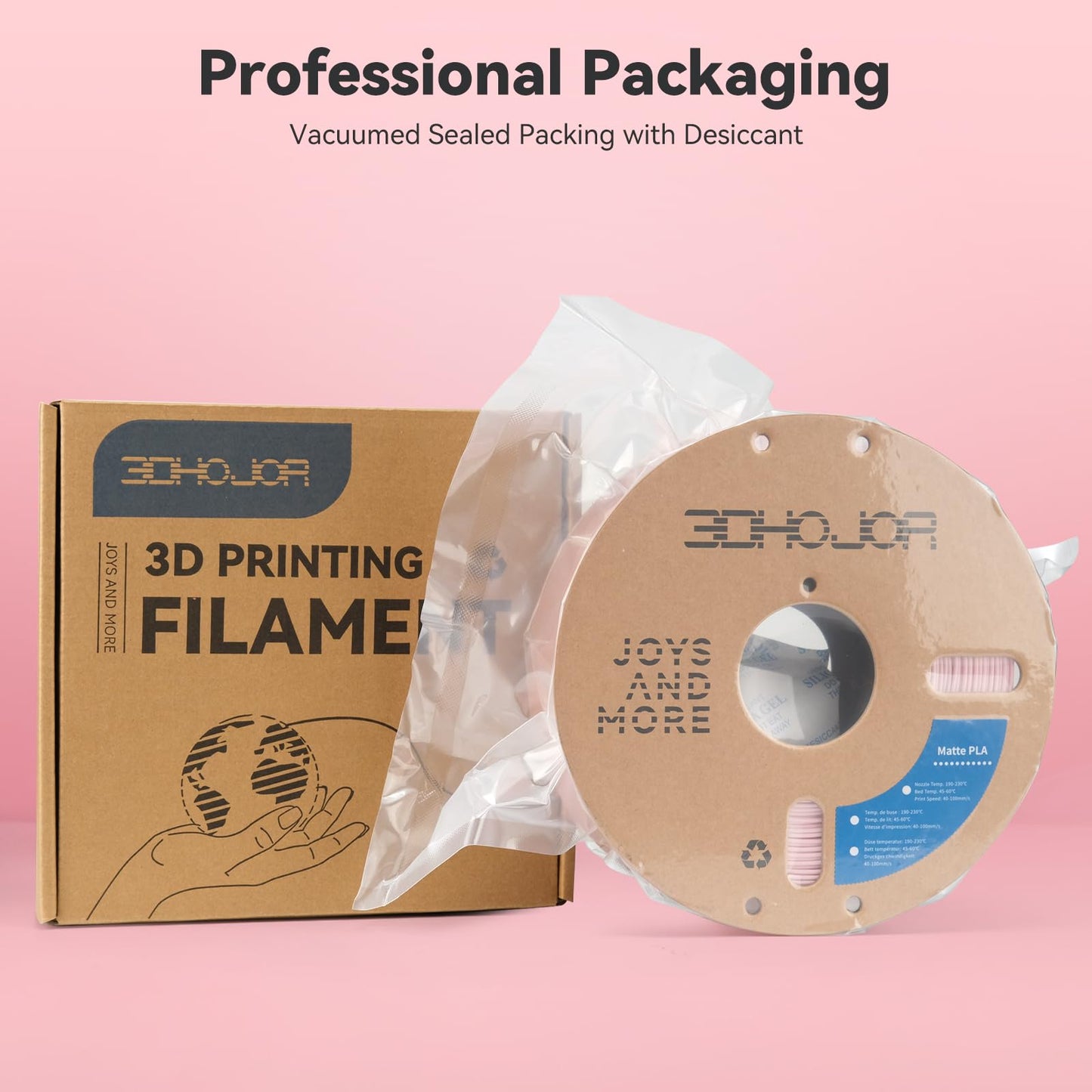 3Dhojor Matte Pla Filament 1.75Mm, Upgrade 1Kg Cardboard Spool Pla Filament 1.75 Pla 3D Printing Filament, Print With Most 3D Pr