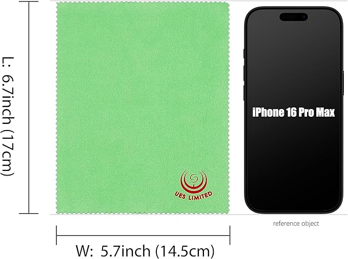 UESWILL Microfiber Cleaning Cloths for Glasses, Sunglasses, Camera Lens, Phone Laptop Tablet Electronics & Screens, Other Delicate Surfaces 6.7 x 5.7 inches 5-Pack