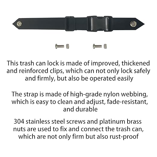 Trash-Can Lock for Animals: Garbage Can Lid Locks for Raccoon,Bear and Dog - 2 Pack