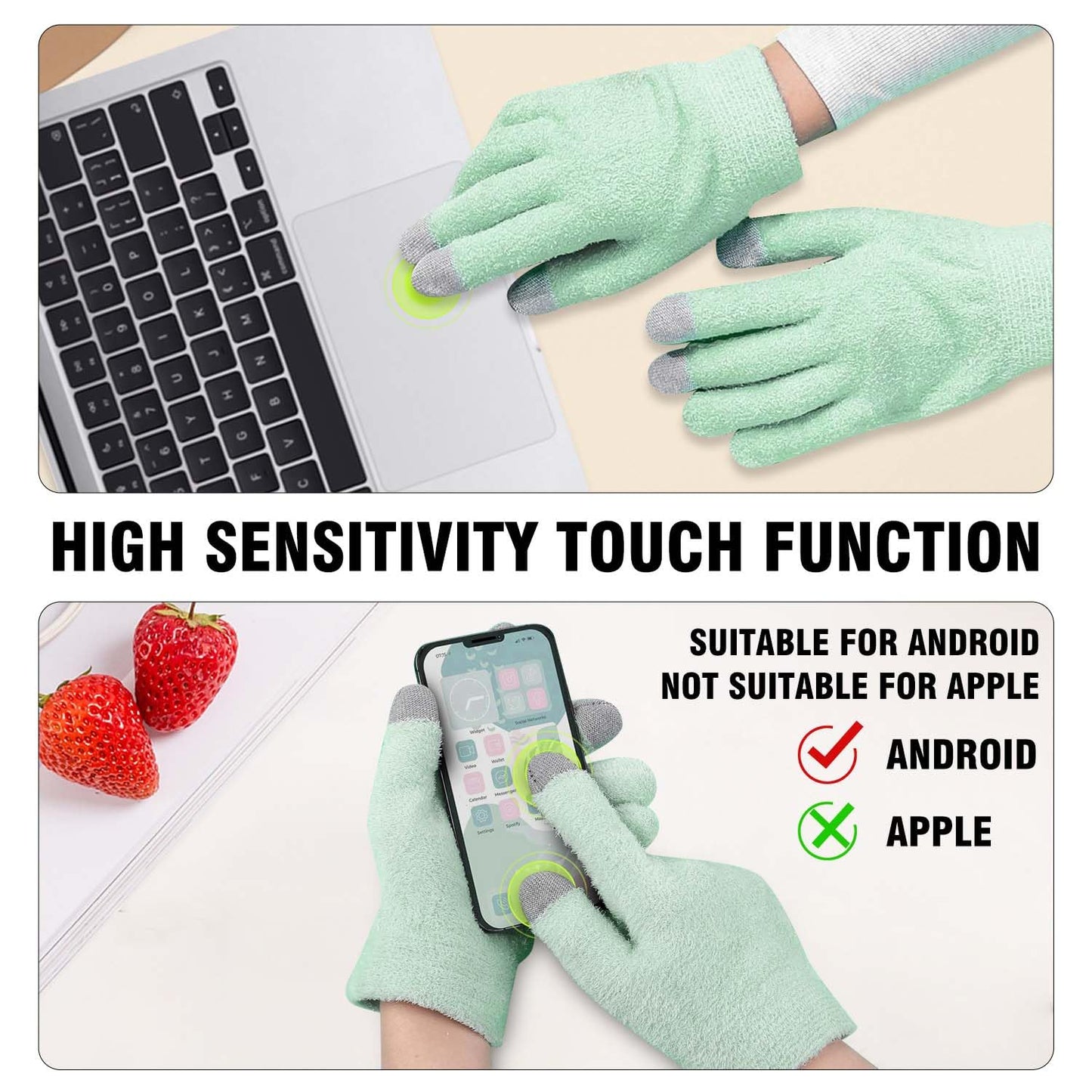 HATINXIA Moisturizing Socks and Gloves Set, Silicone Gel Socks for Cracked Heels & Dry Feet for Women, Spa Hydrating Gloves for