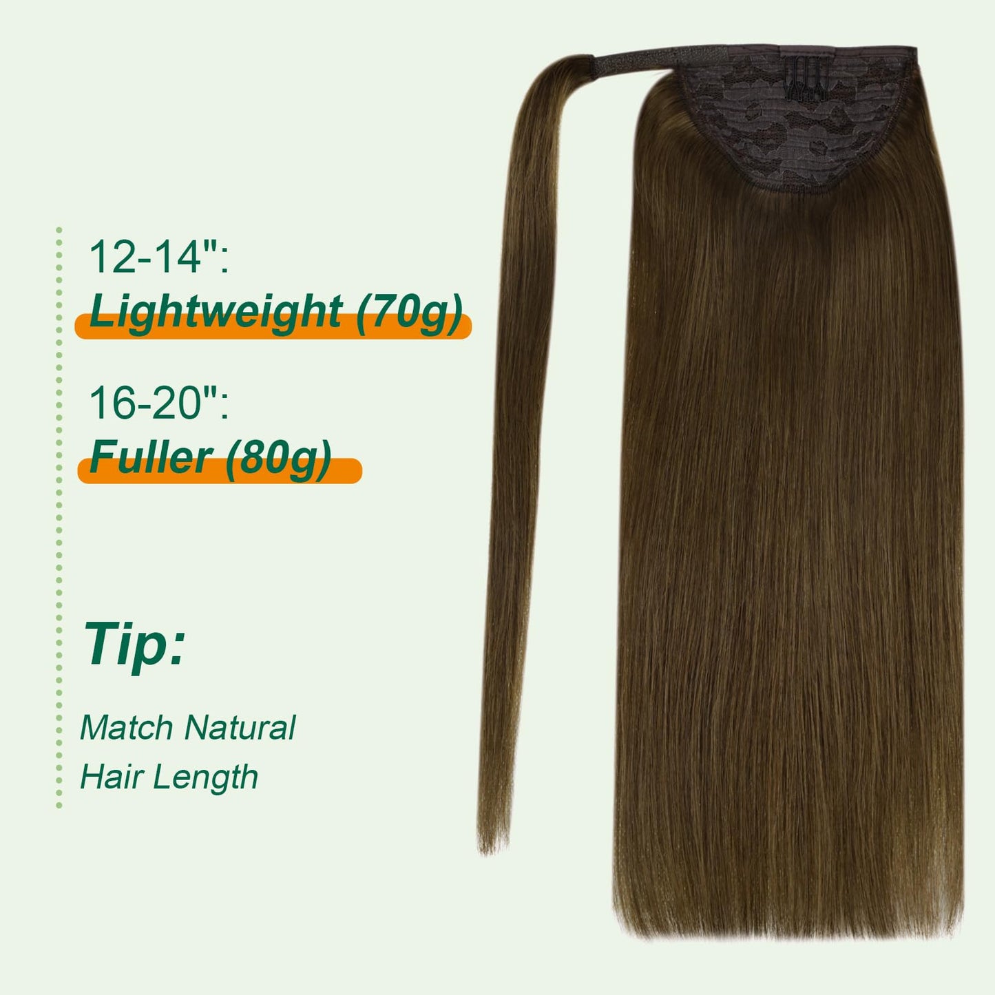 Easyouth Ponytail Extension Brown Human Hair Ponytail Extensions Wrap Around Ponytail Human Hair Pony Tails Hair Extensions Clip