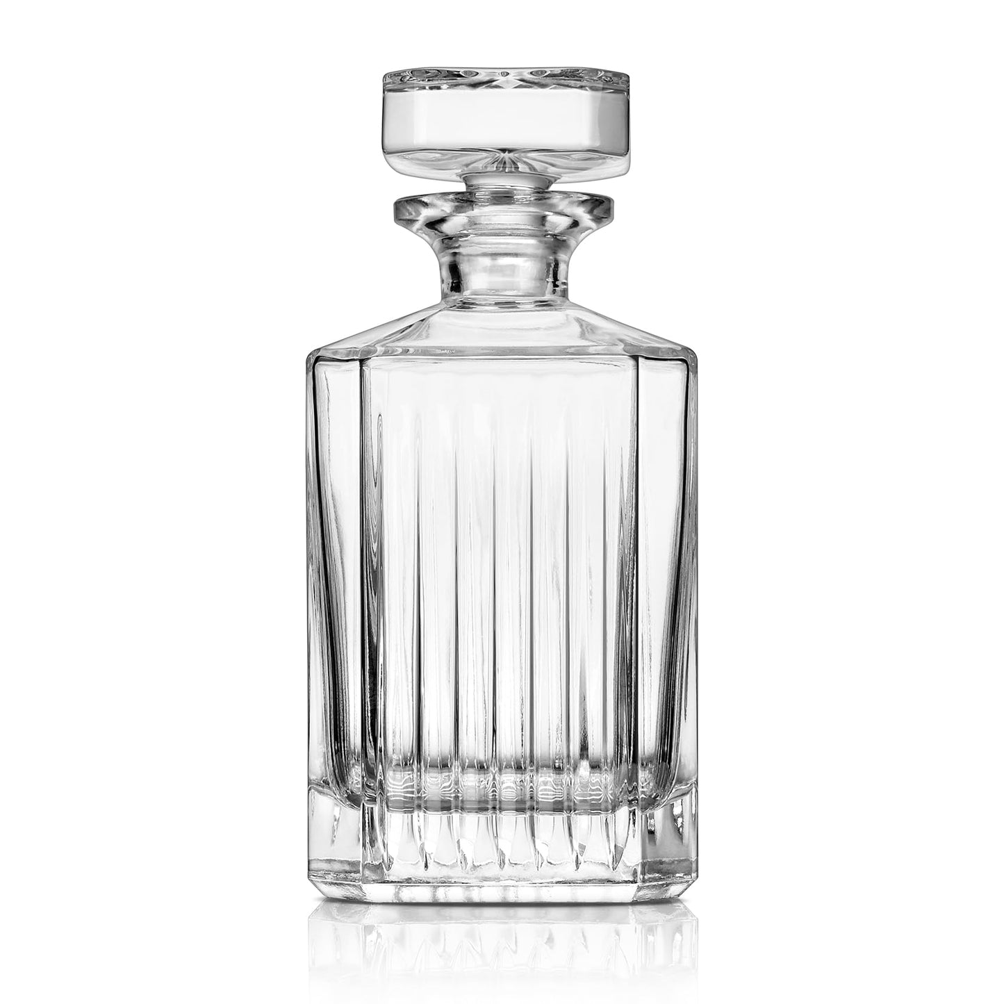 Royalrose Premium VertiLine Whiskey Decanter Set, A Timeless Gift for Men, Whiskey Glassware, 850ml, Anniversary Birthday Gifts for Him Husband Boyfriend (Whiskey Decanter)