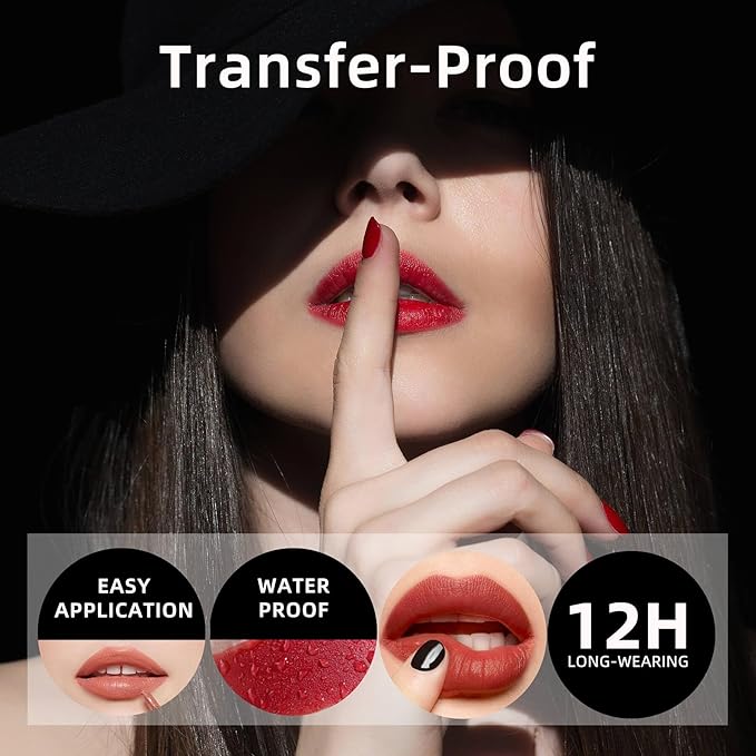 Drak Brown Matte Liquid Lipstick Stay Long Lasting, Highly Pigmented Rich Lip Colors, Smudge-Proof, Waterproof, Transfer-Resistant(Chocolate)