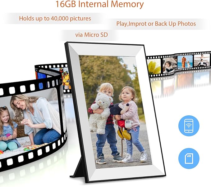 Frameo Digital Picture Frame,WiFi Digital Photo Frame with 10.1 Inch 1280x800 IPS Touch Screen,Easy Load from Phone Digital Frame,Auto Rotating Pohto/Video by Electronic Picture Frame,Best Gift…