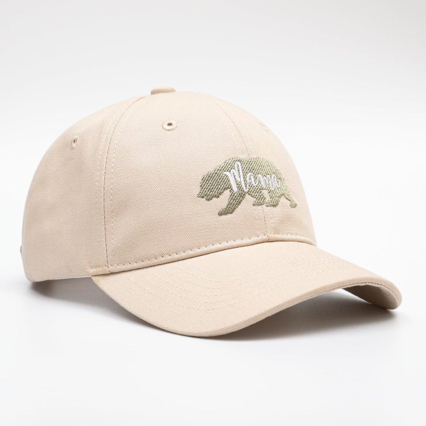 KOLWOVEN Mama Bear Embroidered Baseball Cap, Stylish Distressed Hat for Women, Perfect Mother's Day or Birthday Gift for Mom (US, Alpha, One Size, Cream)