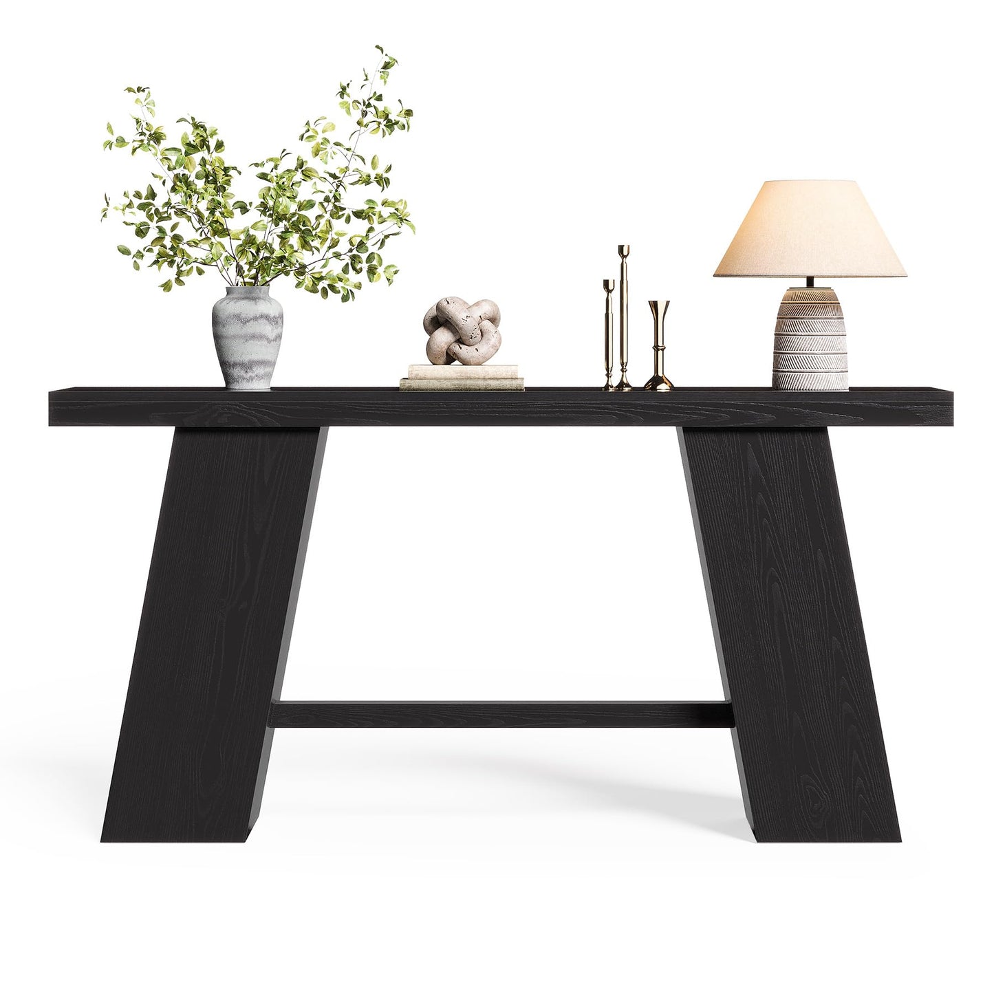 LITTLE TREE 70.8-Inch Long Black Console Table for Entryway, Narrow Modern Sofa Table for Entry, Hallway, Behind Couch, Living Room, Foyer, Entrance, Front Door