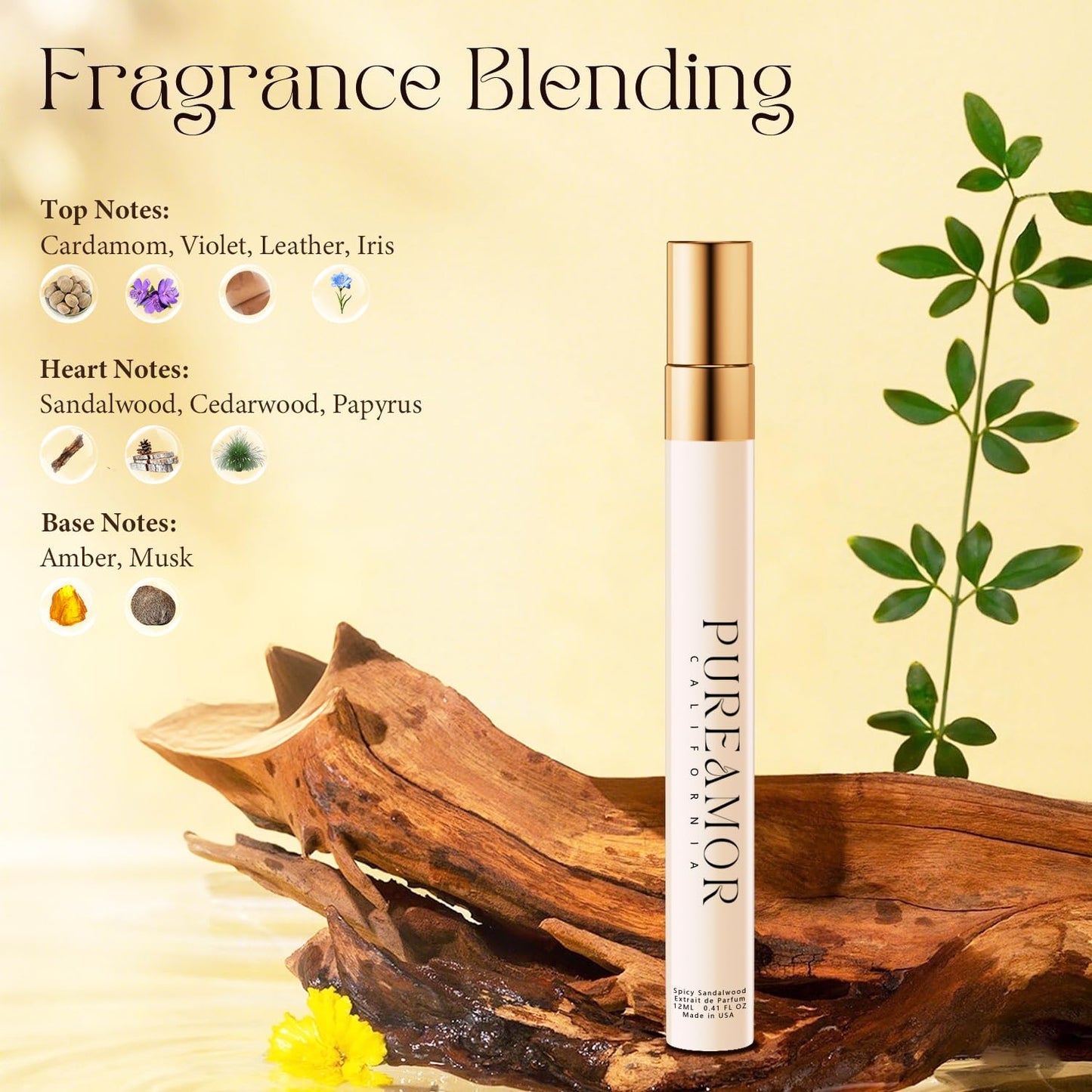 PUREAMOR Pheromones Perfumes for Women, Pepper & Spicy Sandalwood Perfume, Long Lasting Men Eau de Parfun, Premium Scent Blend Perfumes for Women, 0.41 fl. Travel Perfume Spray