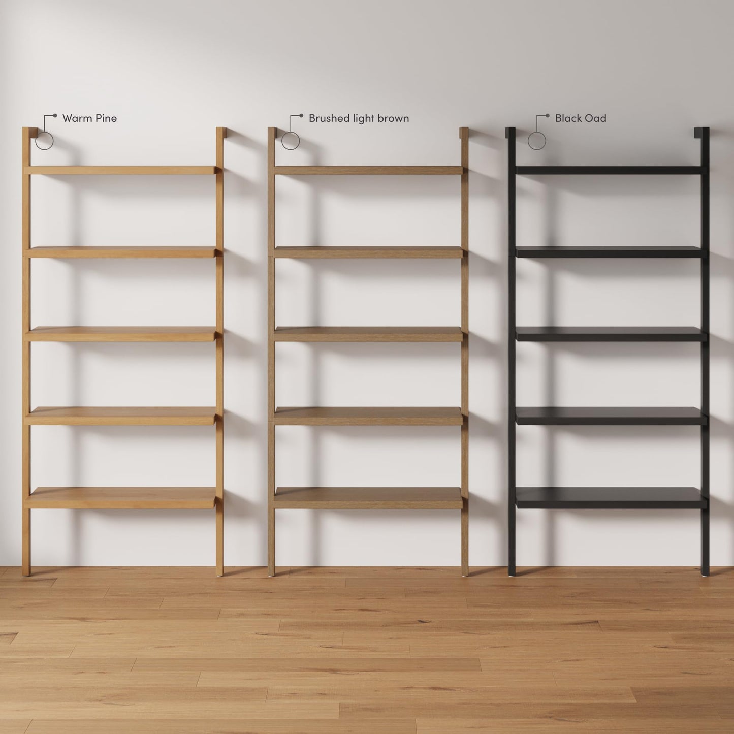 Nathan James Beacon Bohemian 5 Tier Bookshelf, Wall Mounted Bookcase, Solid Wood Bookshelf in Warm Pine