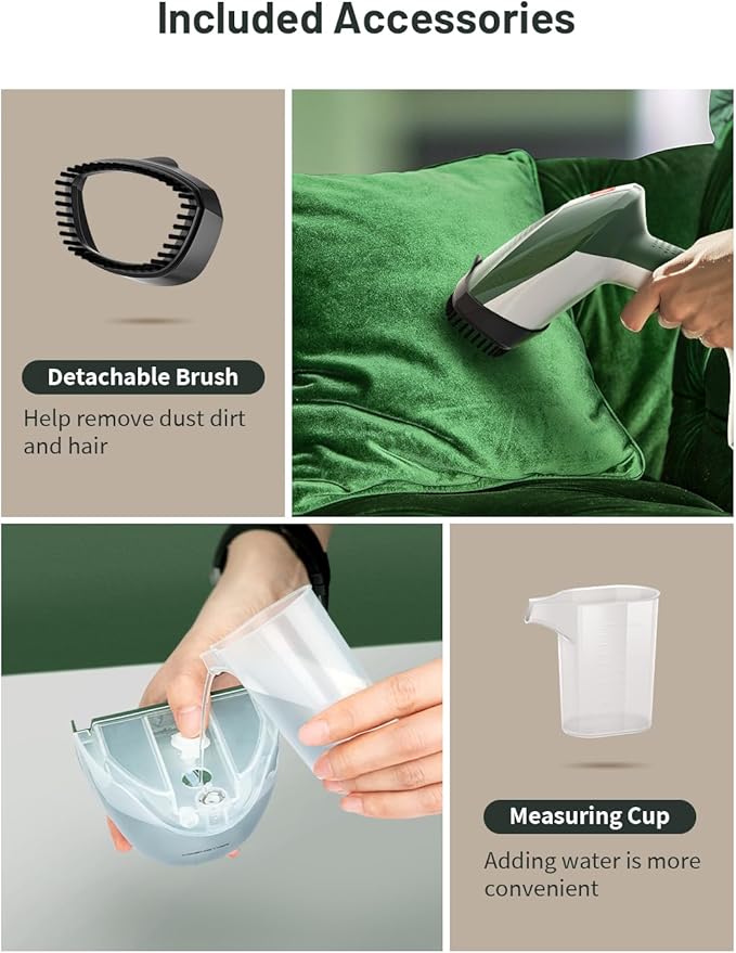 KEENSTAR Steamer for Clothes, Portable Handheld Garment Steamer, 1500W 2 in 1 Fabric Wrinkles Remover, 30-Second Fast Heat-up, 250ml Detachable Water Tank, Steam Iron for Home and Dorm