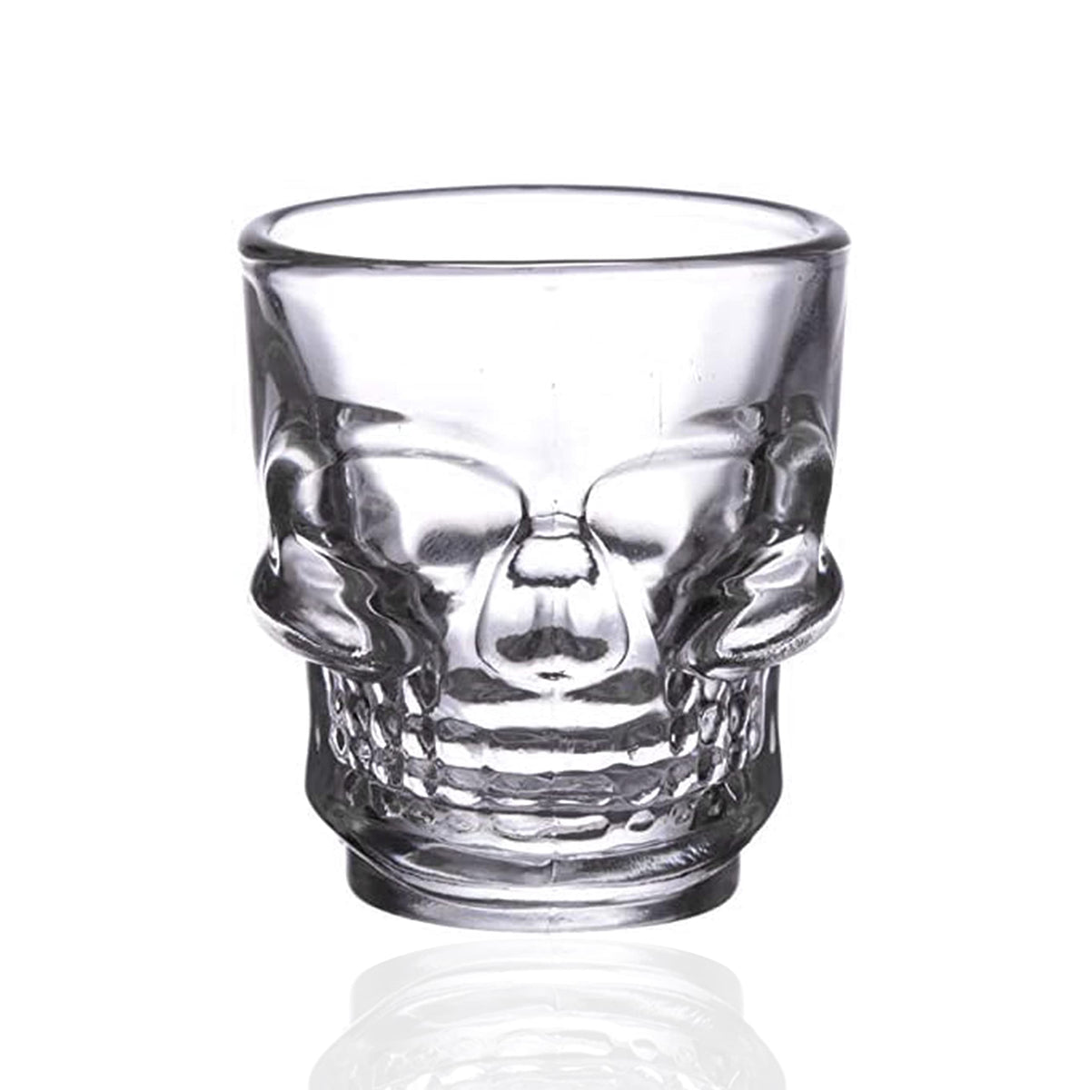 Halloween Skull Shot Glasses – Set of 2 – Spooky Clear Glass Drinkware for Halloween Parties, Haunted House Celebrations – Unique Skeleton Head Shot Glasses for Cocktails, Spirits, and Themed Events