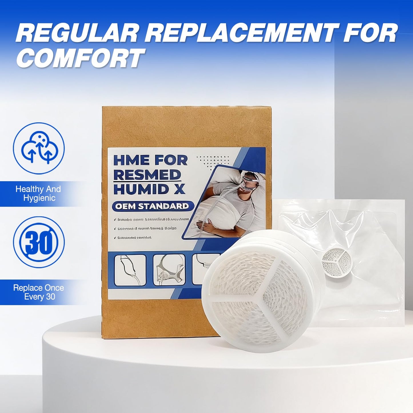 Humidx Plus for Airmini - (6 Pack) HME for air mini HumidX Plus,Replacement Humidifier Filter - Compatible with Airmini CPAP Machine & P10 Nasal Pillows, N20, N30 Nasal Masks,Individually Sealed