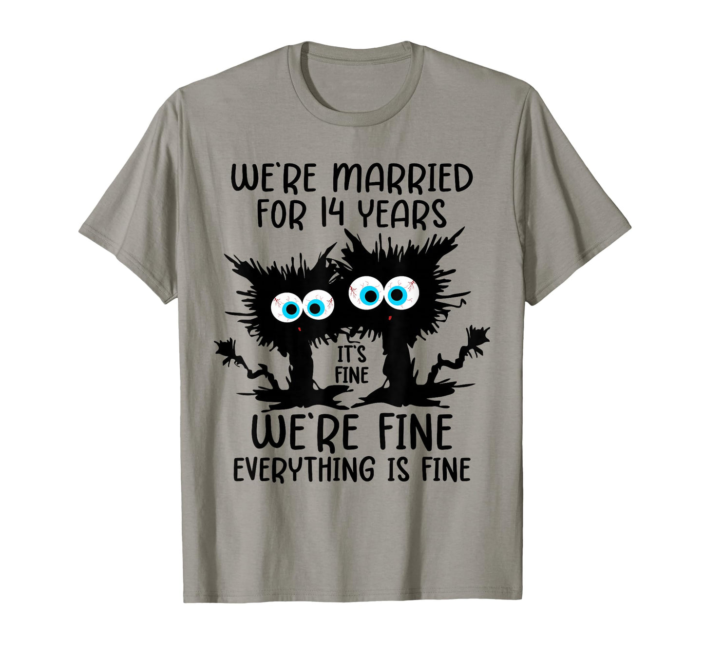 Ivory Wedding We're Married For 14 Years T-Shirt