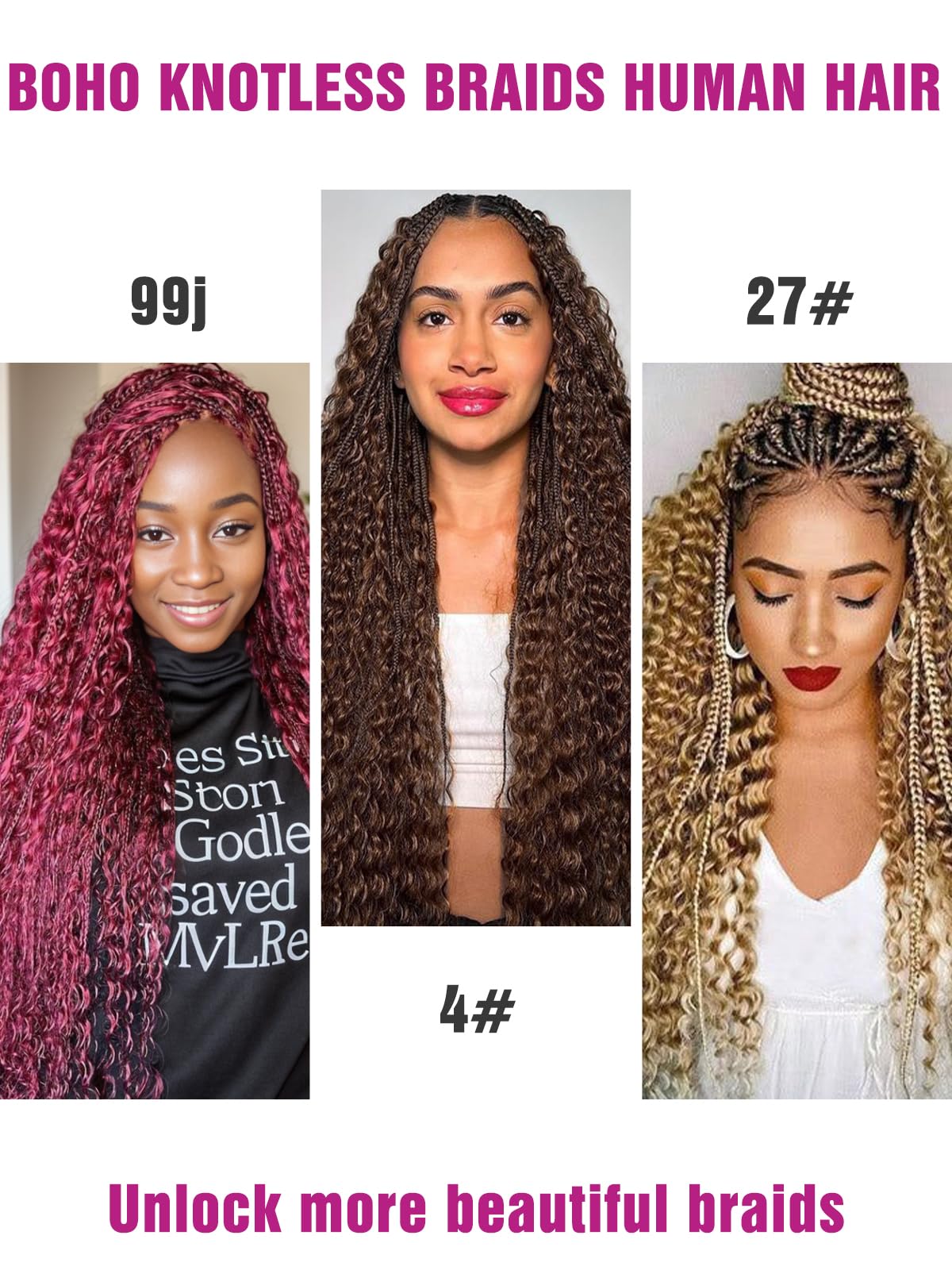 Chocolate Brown Human Braiding Hair Deep Wave Bulk, 4# Color No Weft Curly Braiding Hair Extensions for Boho Braids Wet and Wavy