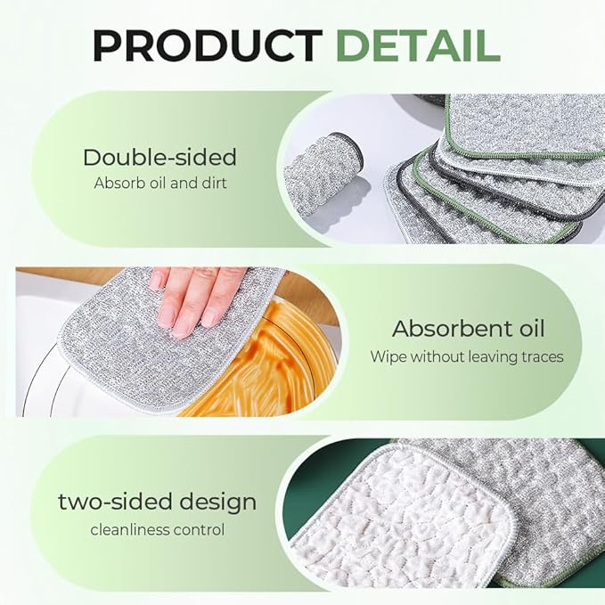 Fliwos Non-Scratch Wire Dishcloths, 2025 New Multipurpose Wire Miracle Cleaning Cloths Reusable Kitchen Dishwashing Rags Thickened Dishcloths for Wet and Dry (10 Pcs)